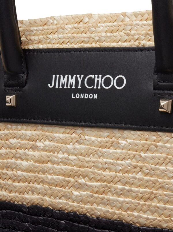 22855097_53060729_1000.jpg Jimmy Choo small logo-print raffia tote bag