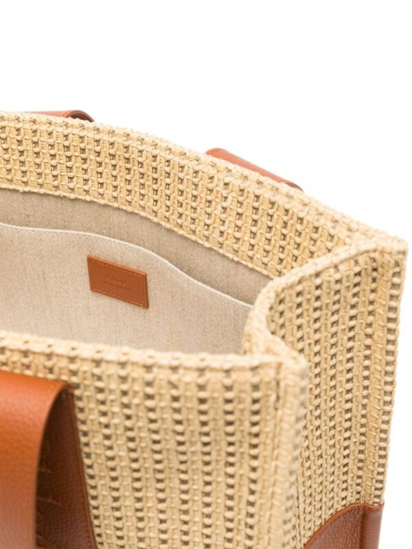 23064955_53238122_1000.jpg Chloé CHLOE WOODY MEDIUM RAFFIA LEATHER TOTE