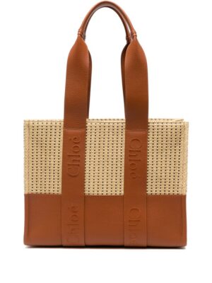 23064955_53269198_1000.jpg Chloé CHLOE WOODY MEDIUM RAFFIA LEATHER TOTE