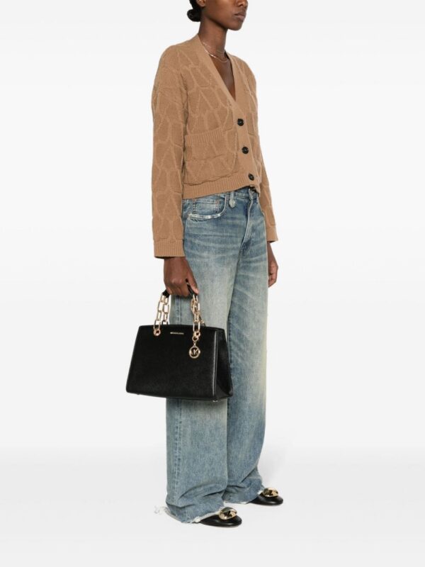 23094327_53262388_1000.jpg Michael Michael Kors logo-plaque leather tote bag