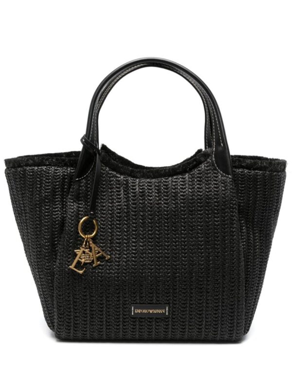 23168555_53511228_1000.jpg Emporio Armani logo-charm interwoven tote bag