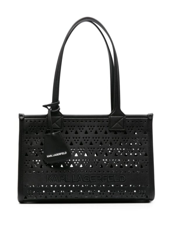 23403299_53556061_1000.jpg Karl Lagerfeld logo-embroidered perforated shoulder bag