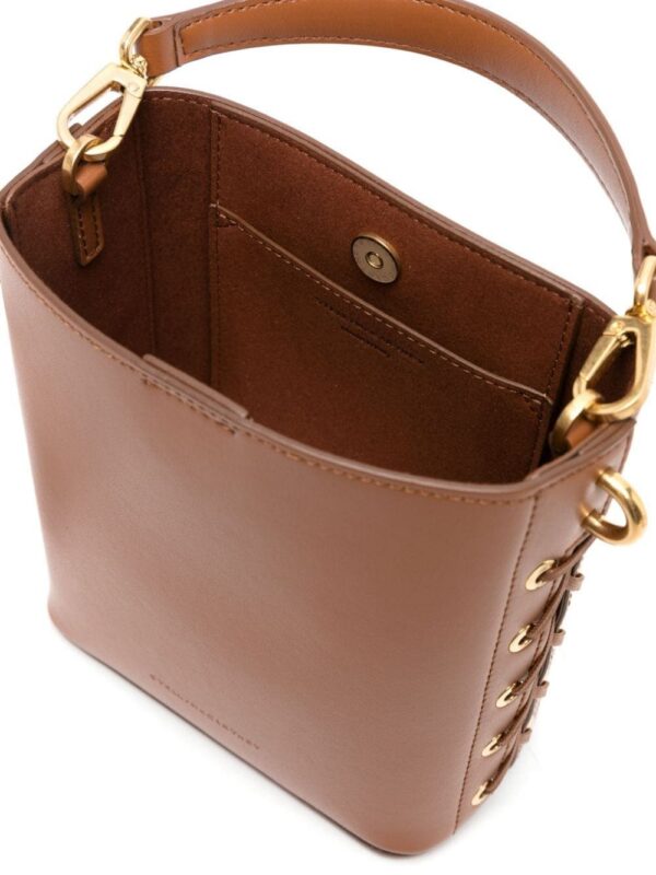 Stella McCartney logo-charm faux-leather bucket bag
