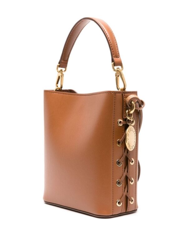 Stella McCartney logo-charm faux-leather bucket bag
