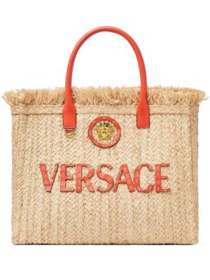23491272_53811002_1000.jpg Versace La Medusa raffia tote bag