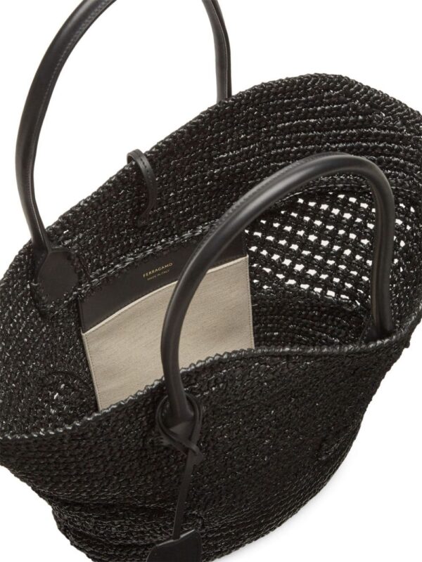 Ferragamo cut-out raffia tote bag