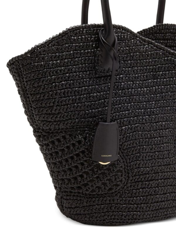 Ferragamo cut-out raffia tote bag