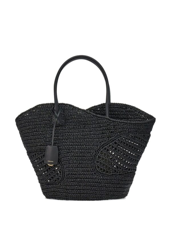 Ferragamo cut-out raffia tote bag