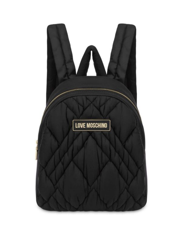 23636551_53526469_1000.jpg Love Moschino logo-appliqué quilted backpack
