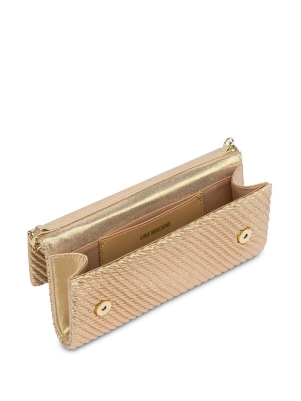 23636575_53505405_1000.jpg Love Moschino logo-plaque clutch bag