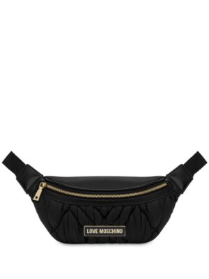 23637157_53526381_1000.jpg Love Moschino logo-plaque padded belt bag