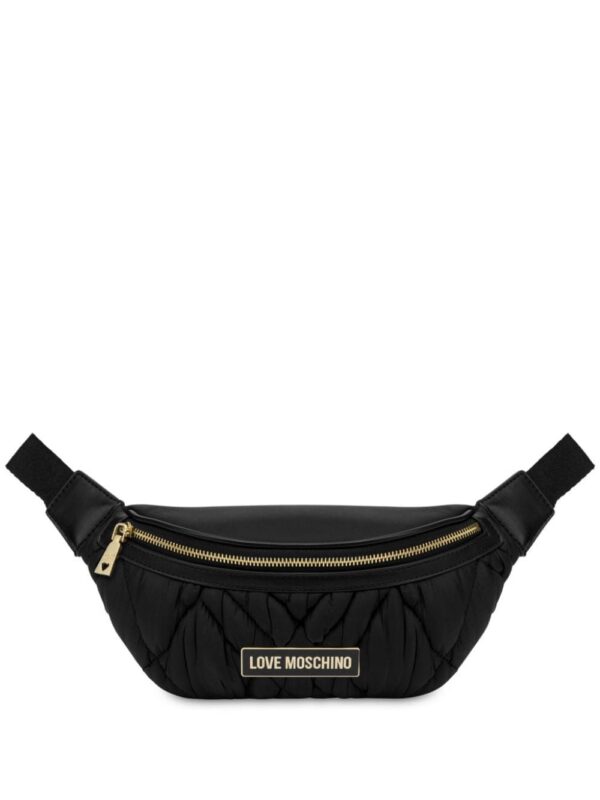 23637157_53526381_1000.jpg Love Moschino logo-plaque padded belt bag