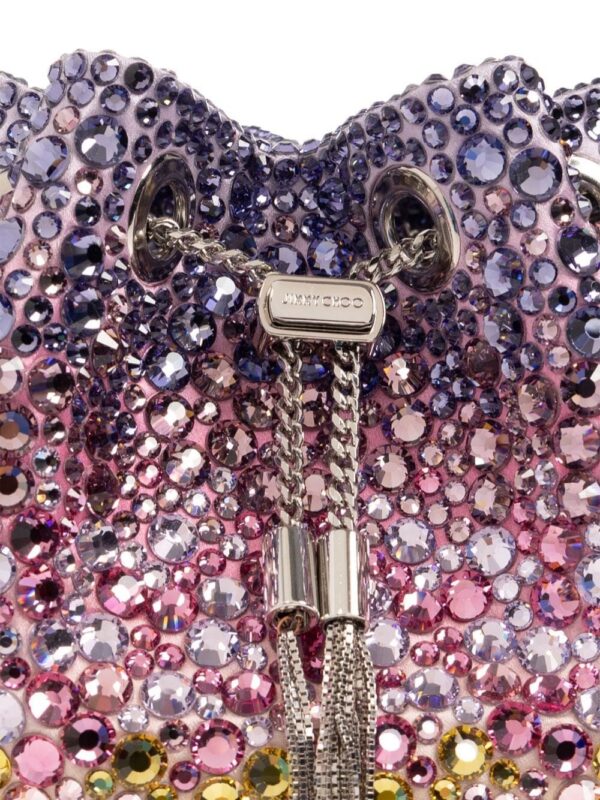Jimmy Choo Bon Bon crystal-embellished bucket bag