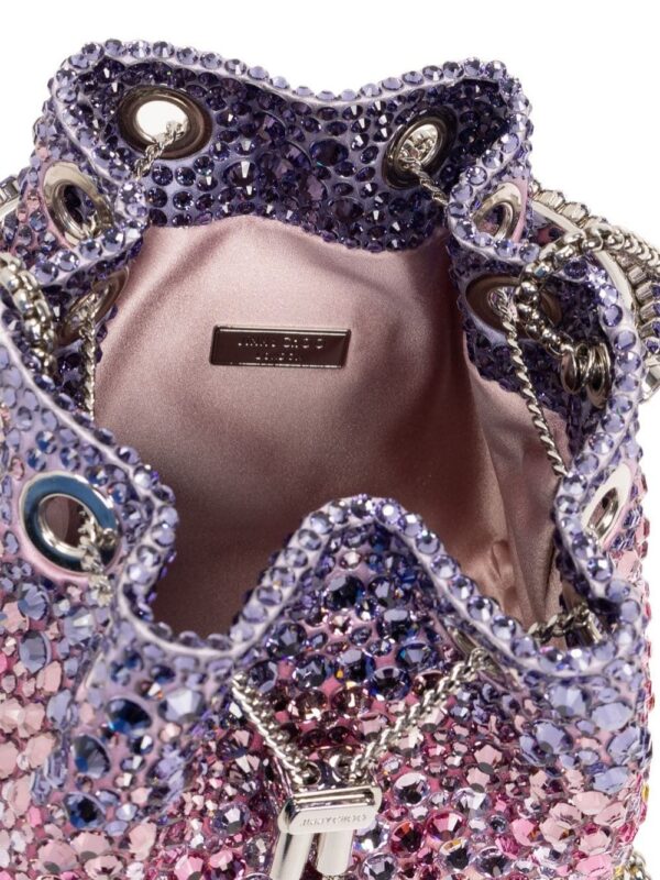 Jimmy Choo Bon Bon crystal-embellished bucket bag