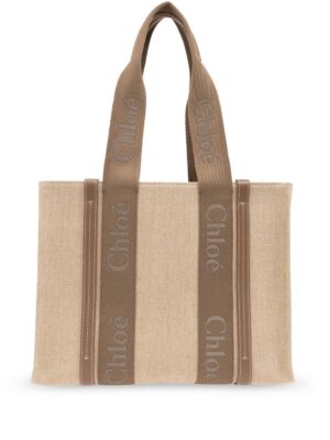 23780031_53896371_1000.jpg Chloé medium Woody logo-strap linen tote bag