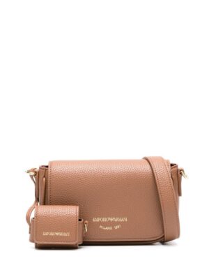 Emporio Armani logo-lettering pebbled crossbody bag
