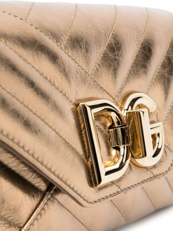 Dolce & Gabbana logo-plaque quilted leather shoulder bag
