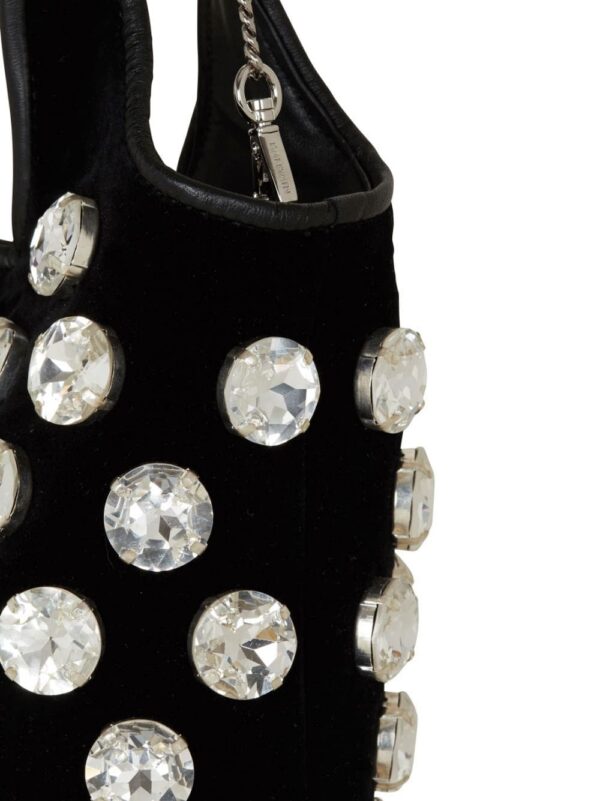 Balmain crystal-embellished velvet tote bag