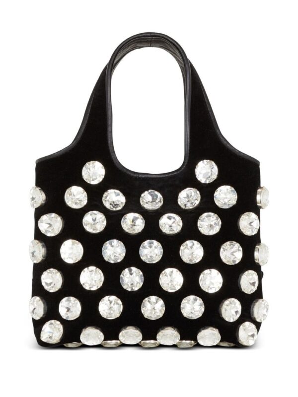 Balmain crystal-embellished velvet tote bag