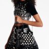 Balmain crystal-embellished velvet tote bag