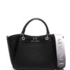 21271120_51349173_1000-1.jpg Armani Exchange logo-debossed grained-texture tote bag