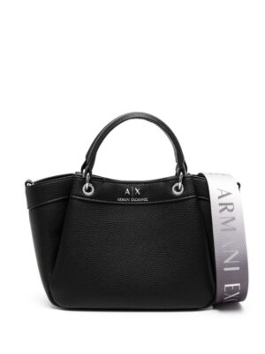 21271120_51349173_1000-1.jpg Armani Exchange logo-debossed grained-texture tote bag