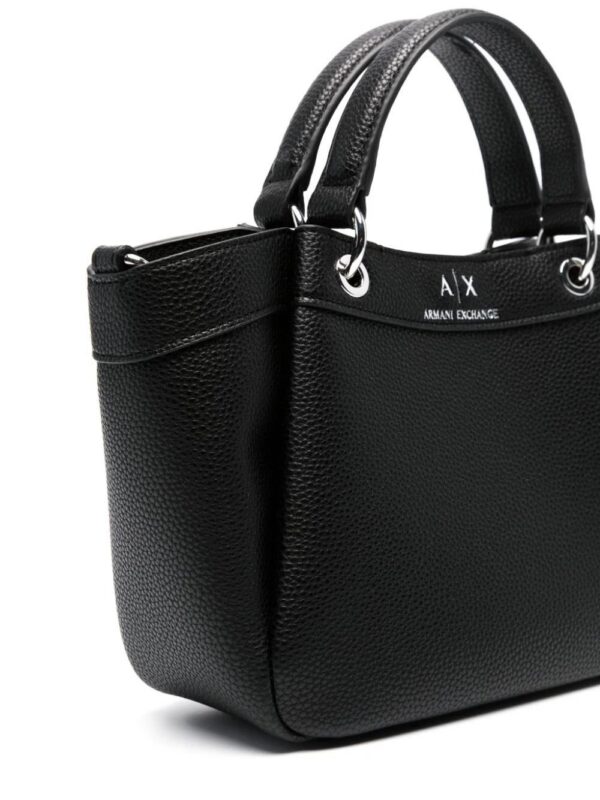 21271120_51349175_1000.jpg Armani Exchange logo-debossed grained-texture tote bag
