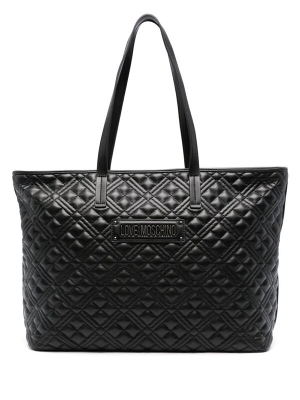 21476098_51438295_1000.jpg Love Moschino logo-plaque quilted tote bag