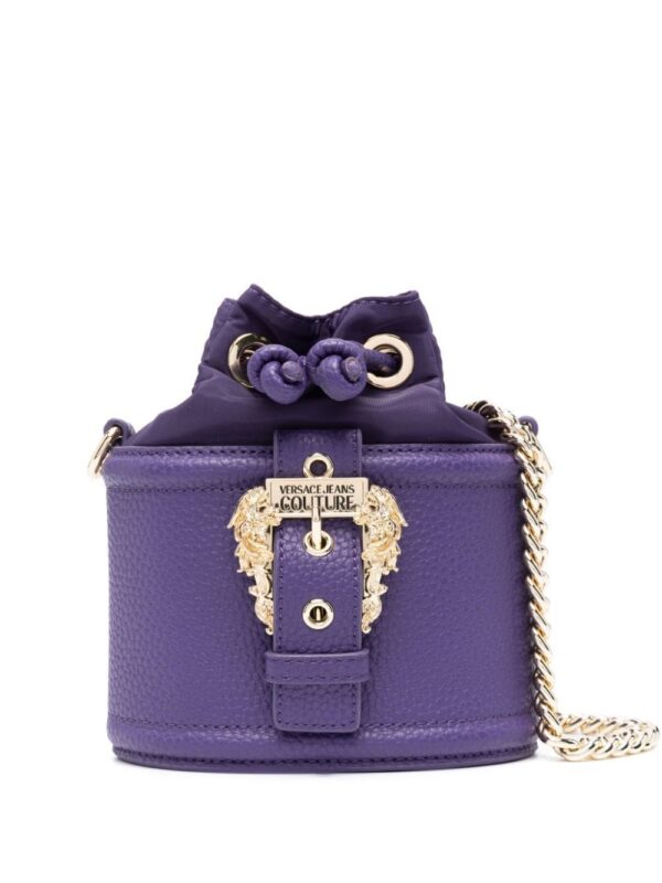 21478643_51460301_1000.jpg Versace Jeans Couture logo-engraved decorative-buckle bucket bag