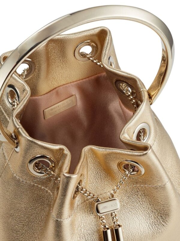 21501182_51547673_1000.jpg Jimmy Choo Bon Bon metallic-finish bucket bag