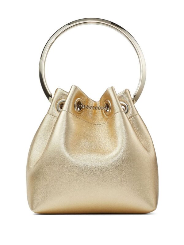21501182_51547678_1000.jpg Jimmy Choo Bon Bon metallic-finish bucket bag