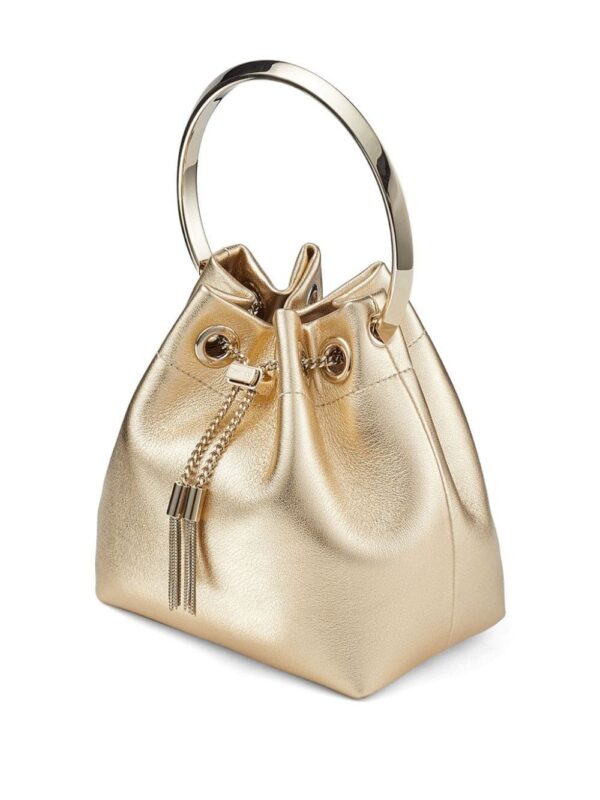 21501182_51547683_1000.jpg Jimmy Choo Bon Bon metallic-finish bucket bag