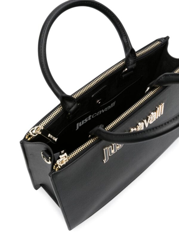 21509707_51562090_1000.jpg Just Cavalli logo-lettering faux-leather tote bag