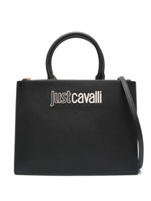 21509707_51562098_1000.jpg Just Cavalli logo-lettering faux-leather tote bag