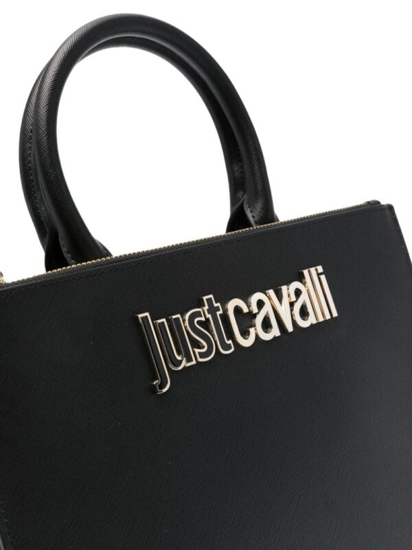 21509707_51562105_1000.jpg Just Cavalli logo-lettering faux-leather tote bag