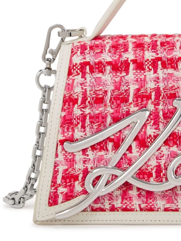 21539400_52497393_1000.jpg Karl Lagerfeld small Signature bouclé top-handle bag