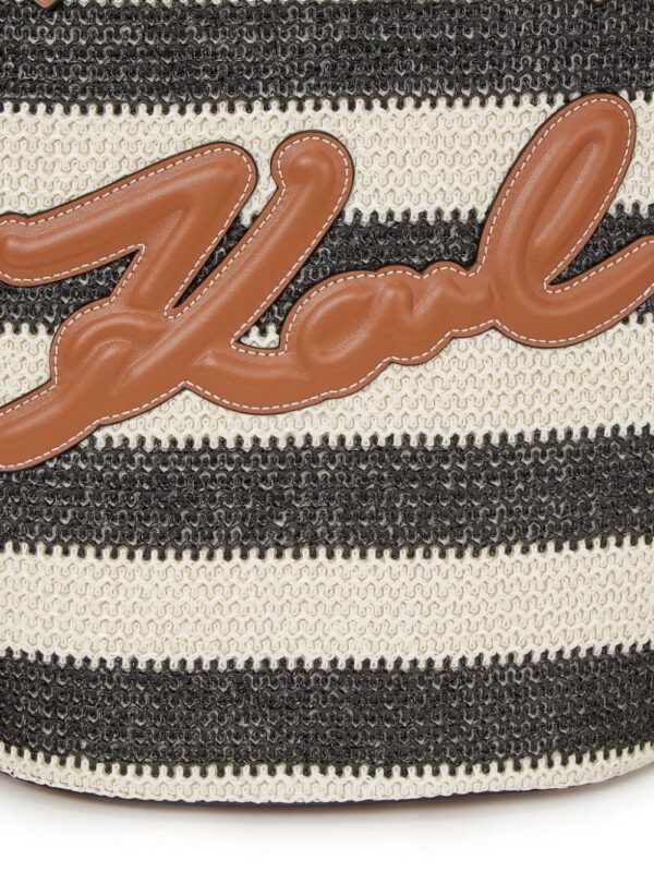 Karl Lagerfeld Signature Tulip raffia tote bag