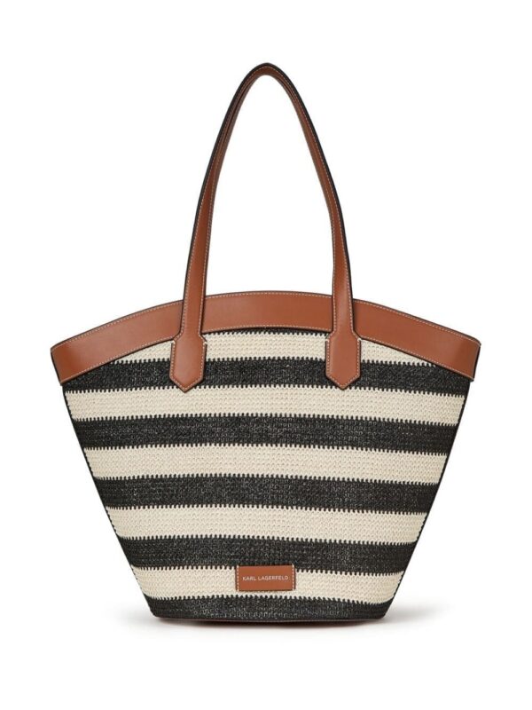 Karl Lagerfeld Signature Tulip raffia tote bag