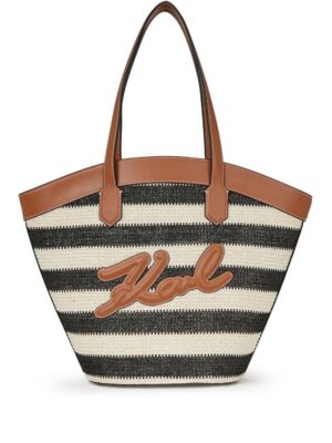 21540246_52474363_1000.jpg Karl Lagerfeld Signature Tulip raffia tote bag