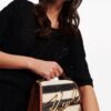 Karl Lagerfeld small Signature raffia top-handle bag