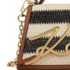 Karl Lagerfeld small Signature raffia top-handle bag
