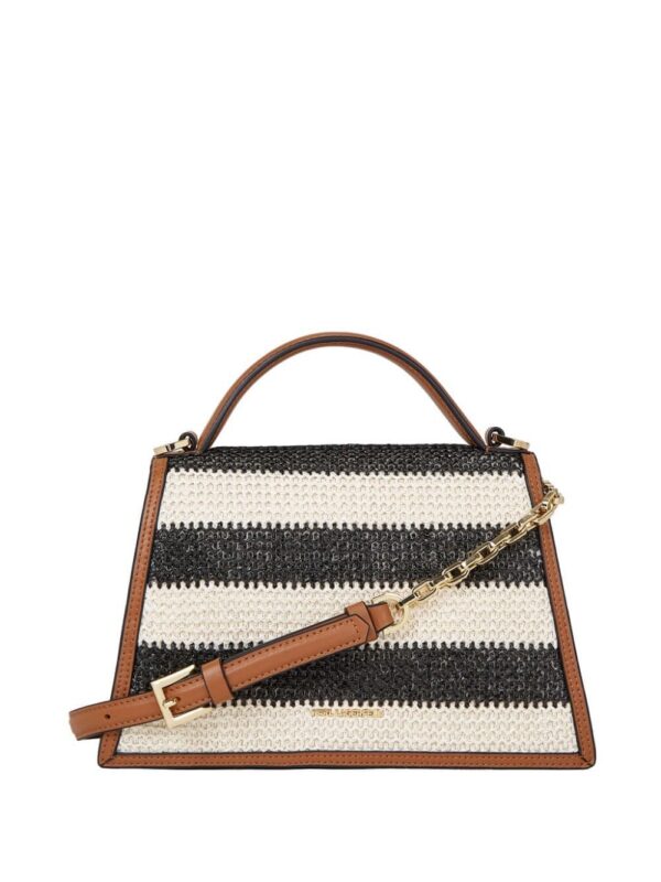 Karl Lagerfeld small Signature raffia top-handle bag