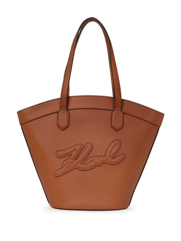 21540306_52497633_1000.jpg Karl Lagerfeld medium Signature Tulip leather tote bag