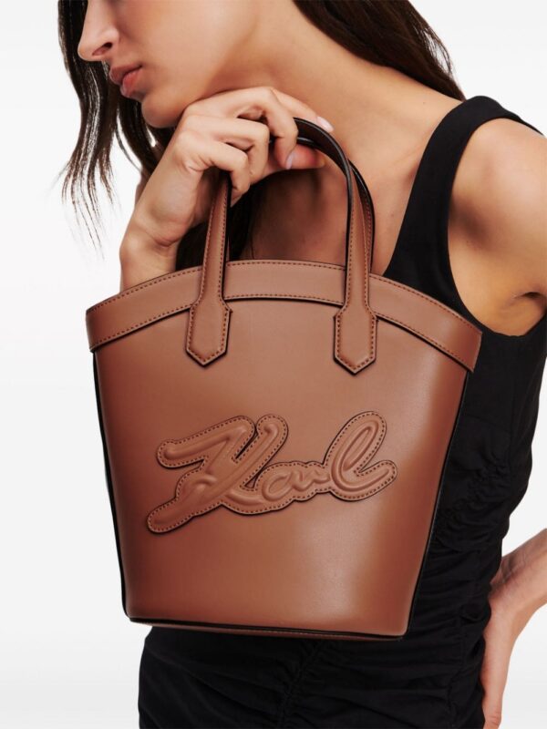 21541460_52481520_1000.jpg Karl Lagerfeld small Signature Tulip leather tote bag