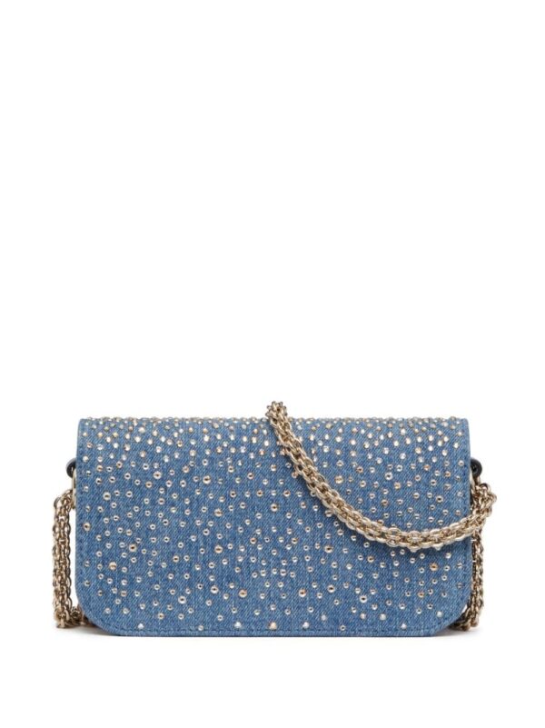 Valentino Garavani small Locò studded denim shoulder bag