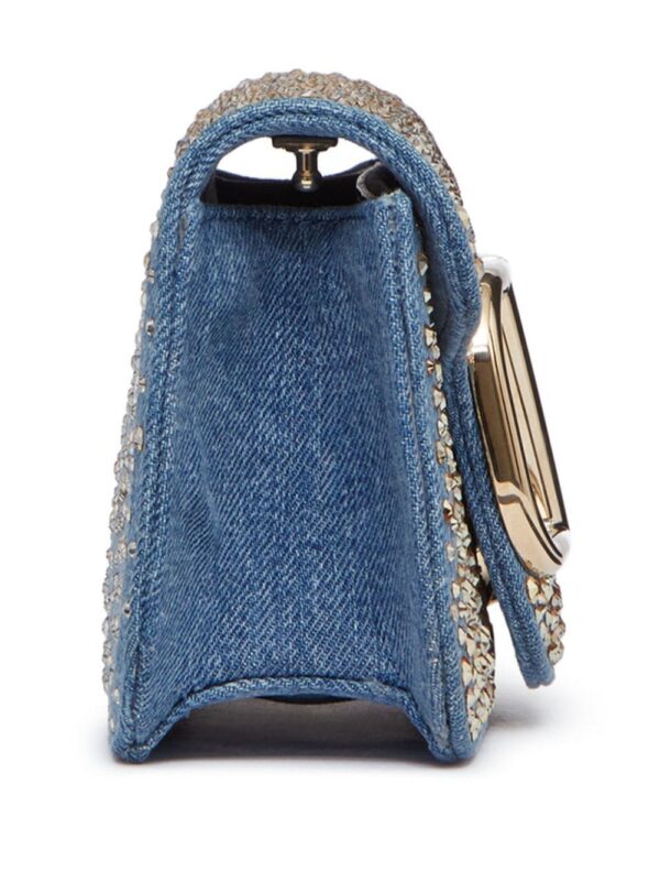 Valentino Garavani small Locò studded denim shoulder bag