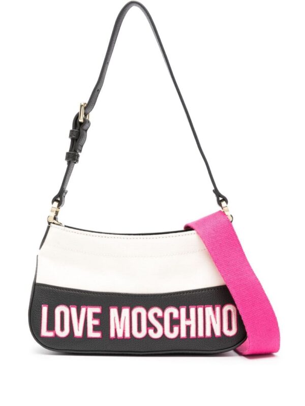 21773634_51656682_1000.jpg Love Moschino logo-embroidered panelled tote bag