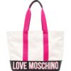 21773657_51658401_1000.jpg Love Moschino logo-embroidered colour-block tote bag