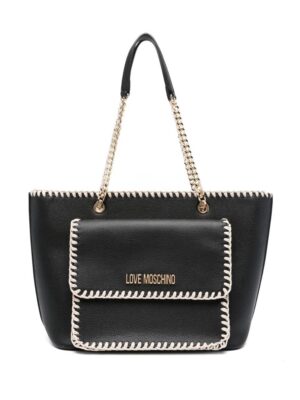 21773660_51666887_1000.jpg Love Moschino logo-lettering whipstitch-detail tote bag