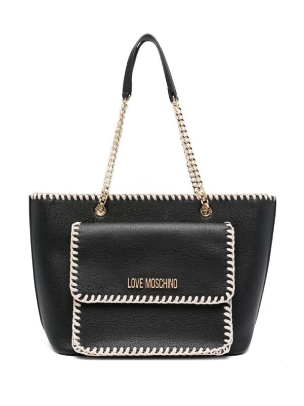 21773660_51666887_1000.jpg Love Moschino logo-lettering whipstitch-detail tote bag